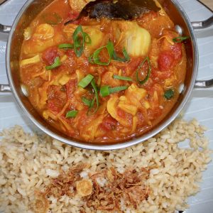 Jack fruit Curry with Rice (Vegan)(G.F)(D.F)