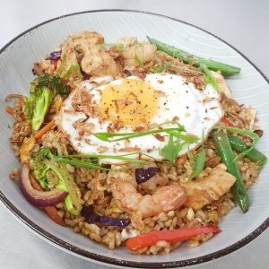 Nasi-Goreng (Indonesian fried rice) Chicken & Prawn
