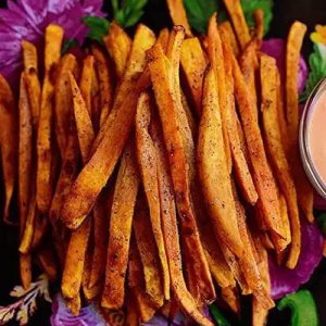 Sweet Potato Chips with Garlic Aioli – Loaded
